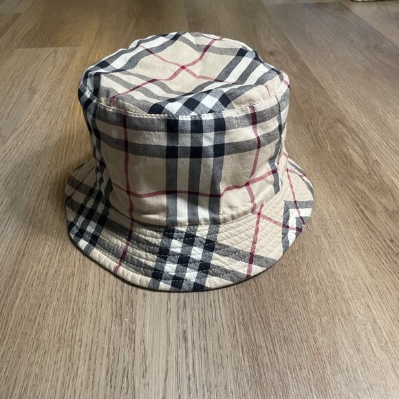 Burberry Nova Check Bucket Hat reversible plain plaid - Picture 2 of 5